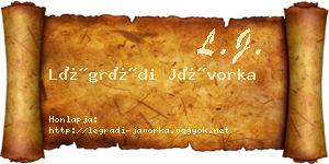 Légrádi Jávorka névjegykártya